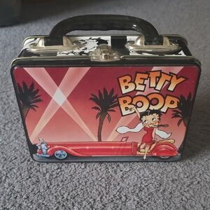 Vintage Betty Boop Red and Black Tin Lunchbox